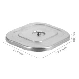 Hohopeti Kitchen Trash Can Lid Bucket Cover Countertop Trash Can Cover Kitchen Countertop Trash Lid Garbage Bin Lid Recessed Trash Can Lid Trash Can Covers Stainless Steel Silver