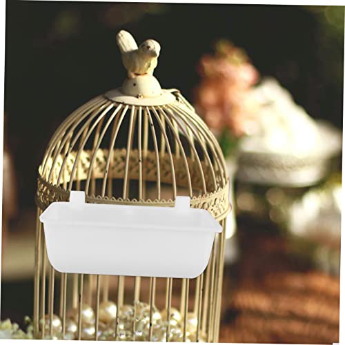 BESPORTBLE 5pcs White Pigeon Trough Peanut Feeder for Birds Cage Water Basin Parakeet Feeder Bird Feeder Hanging Tray Pigeon Supplies Bird Cage Accessories Bird Accessories White Tray Plastic