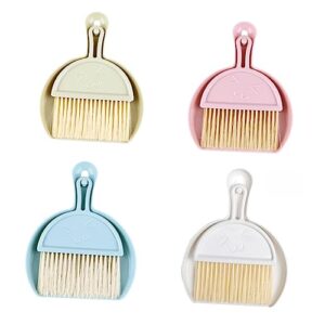 goohochy 4 sets desktop fan broom portable brush mini household cleaning supplies table handy brush handheld broom small pan table cleaner tool small broom desktop broom dust pan plastic