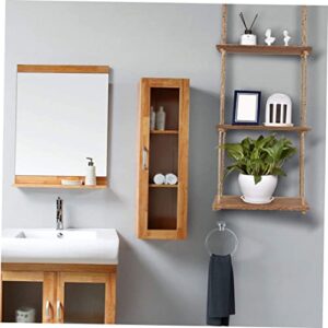 GREENADSCAPE 1 Set Wall Mount Hanging Shelves Home Decor Living Room Decor Bedroom Decor Shelf Storage Racks Swing Rope Farmhouse Shelves Wall Sundries Phone Holder Rope Floating Shelves Wood