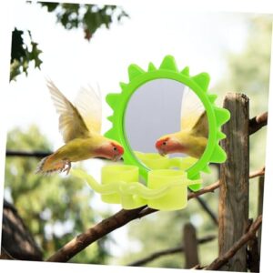 BESPORTBLE Parrot Food Box Food Toy Hanging Food Container Pet Birds Supplies Bird Mirror for Cage Hanging Parrots Feeder Pet Food Containers Birds Feeder Brain Toy Pet Toys Green Plastic