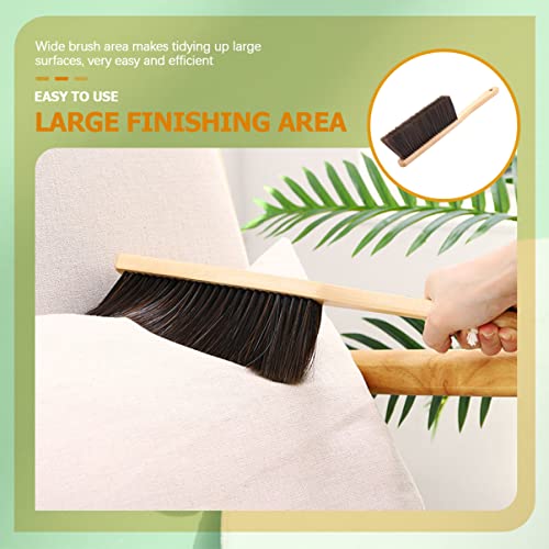 Outanaya Cleaning Brush Soft Bristle Broom Sofa Dusting Brush Bed Brush Hand Broom Desk Brush Stiff Brush Dish Brush with Soap Dispenser Baseboard Cleaner Tool Carpet Broom Lotus Tree Brown