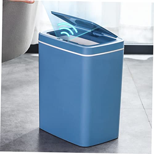 HOMOCONO Smart Trash Can Electronic Sensor Waste Bin Bins with Lids Kitchen Trash Can Automatic Garbage Bin Trash Can Dispenser Containers with Lids Motion Sensor Trash Can Plastic Blue