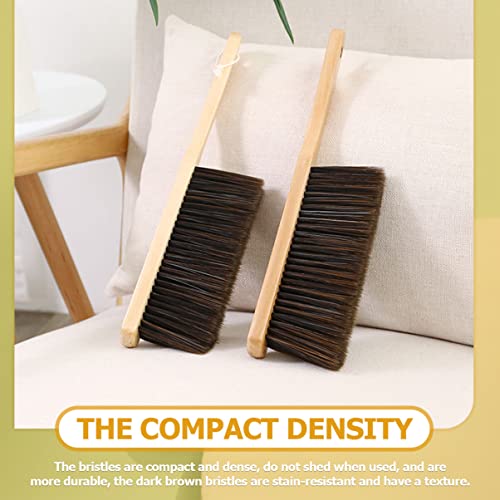 Outanaya Cleaning Brush Soft Bristle Broom Sofa Dusting Brush Bed Brush Hand Broom Desk Brush Stiff Brush Dish Brush with Soap Dispenser Baseboard Cleaner Tool Carpet Broom Lotus Tree Brown