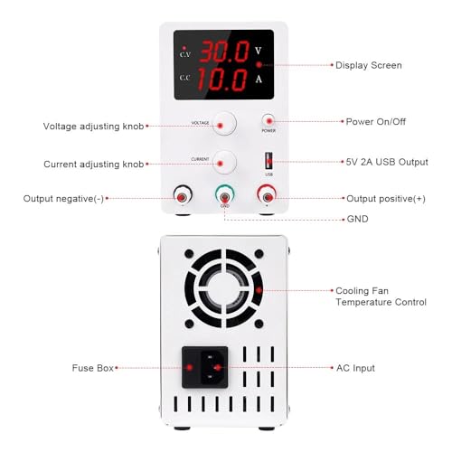 Digital Adjustable Switching Lab Testing Variable Power Supply, R-SPS3010, 30V 10A DC, Regulated Power, USB Interface