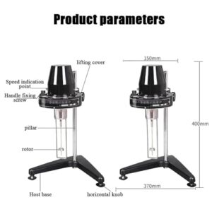 LZDOYY Rotational Viscometer Viscosity Meter NDJ-1 Fluidimeter Rotor Size: No 1;2;3;4 Four Spindles