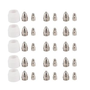 Akozon P80 Cutting Torch Consumable Accessories: 25pcs Copper Electrode Tips and Ceramic Cups