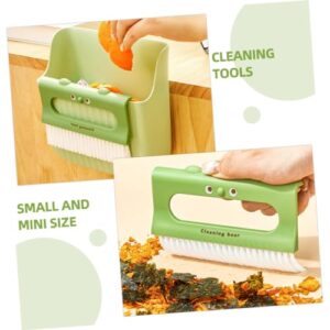 Levemolo 2 Sets Mini Broom Set Whisk Brooms Dustpan Mini Brush Trash Bin Brush Grubber Cleaning Brush Trashcans Garbage Pail Brushes Hair Broom Desktop Cleaning Broom Green Plastic