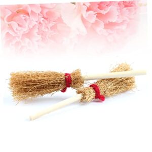 COOLHIYA 10pcs Witches Hanging Halloween Dollhouse Broom Mini Besom Mini Halloween Decorations Brooms Witch Broom Cosplay Broom Props Toy Witch Prop Pendantdant