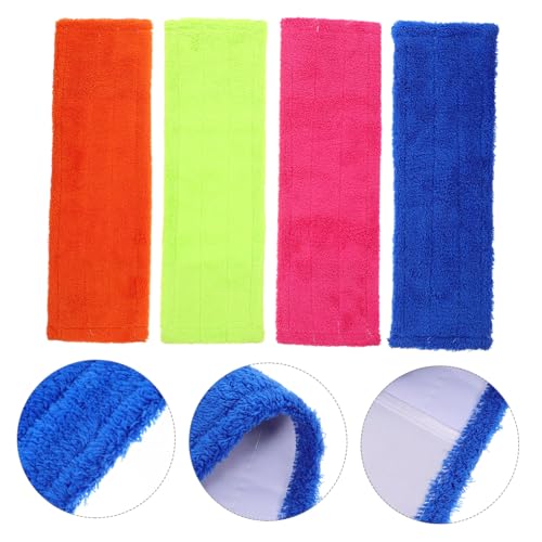 minkissy 4pcs Mop Replacement Cloth Spray Mop Pads Mop Pads Refill Commercial Cleaning Refills Reusable Mop Pads Clean Mop Pad Mop Pad Replacement Mop Filling Pad Coral Fleece