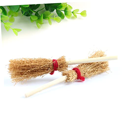 COOLHIYA 10pcs Witches Hanging Halloween Dollhouse Broom Mini Besom Mini Halloween Decorations Brooms Witch Broom Cosplay Broom Props Toy Witch Prop Pendantdant