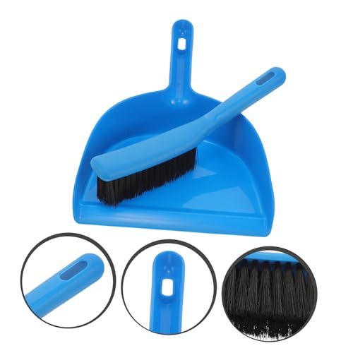 WOONEKY 1 Set Blue Small Sweeping Countertop Brush Plastic Desktop Cleaning Broom Mini Broom and Dustpan Multi-Function Mini Dustpan