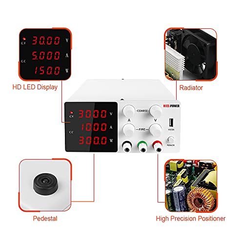 DC Switching Power Supply, SPS-W3010, 30V 10A Digital Variable Power Source for Laboratory Test