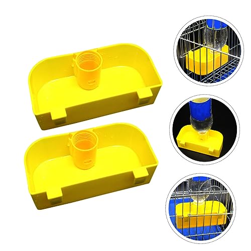 BESPORTBLE 2pcs Water Guide Bird Waterer Bunny Water Dispenser Bird Feeding Tool Water Holder for Parrot Pet Bird Water Dispenser Parrot Cage Parrot Supplies Bird Water Feeder Yellow Plastic