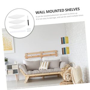 GETAJGHSD 3pcs Corner Shelf Decor Floating Corner Wall Shelves Pulgadas Shelving Wall Mount Home Corner Shelves 6x6 Hanging Wall Shelf Office Corner Organizer Wallshelv Rack White Wooden