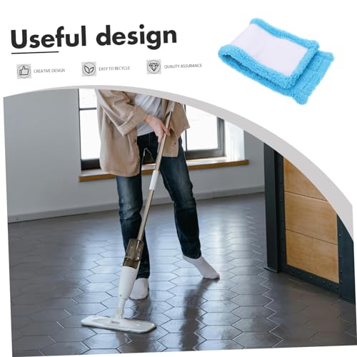 Outanaya 2pcs Mop Refill Mop Sponge Pad Alda Flat Mop and Bucket Floor Mops Commercial Mop Sanitary Napkin Moppe Floor Cleaning Tool Mop Head Cap Vassevirgin Blue