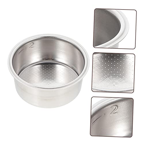 BIUDECO Coffee Filter Double Espresso Basket Household Espresso Basket Espresso Coffee Maker Strainer for Espresso Kitchen Drain Basket Espresso Machine Tea Filters Silver Stainless Steel