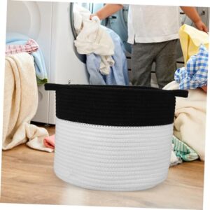 CIMAXIC 2pcs Collapsible Storage Bins Cotton Rope Woven Storage Bin Storage Containers Desktop Finishing Basket