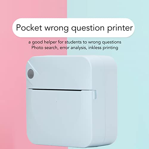 Pocket Sized Printer, Long Battery Life, Fast Printing Sticker Printer for Kids Birthday, Children, White, with Connection for Office Notes, Word Documents, and Photos