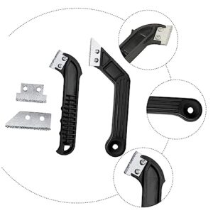 Amosfun 1 Set Bevel Corner Scraping Light Shades for Downlights Floor Clean Scraper Cutter Grout Rake Tool Window Cleaning Squeegee Paint Scraper Grout Cleaning Window Squeegee Black Alloy