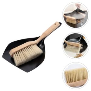 BUTIFULSIC 1 Set Desktop Broom Handheld Broom Dustpan Cleaning Accessory Whisk Broom Small Broom and Sweeping Pan Dust Brush Household Brooms Mini Broom Mini Brush Portable Brush Char The Pet