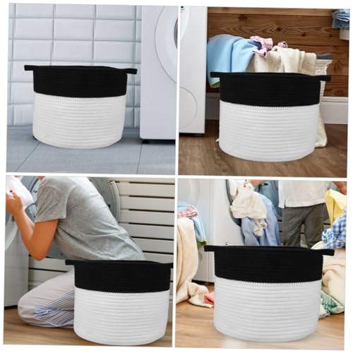 CIMAXIC 2pcs Collapsible Storage Bins Cotton Rope Woven Storage Bin Storage Containers Desktop Finishing Basket