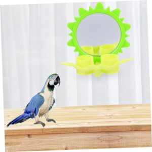 BESPORTBLE Parrot Food Box Food Toy Hanging Food Container Pet Birds Supplies Bird Mirror for Cage Hanging Parrots Feeder Pet Food Containers Birds Feeder Brain Toy Pet Toys Green Plastic