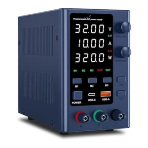 laboratory power supply, input voltage 220v 32v 10a, adjustable dc power supply, with three sets of data,storage with usb and type-c fast charging(eps3205 32v 5a)