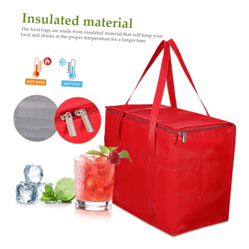 FONDOTIN 4pcs Insulation Bags Thermal Bags for Cold Food Insulated Grocery Bags Portable Insulation Bag Lunch Bags for Adults Shopping Tote Bag Insulated Food Carrier Non-Woven Fabric