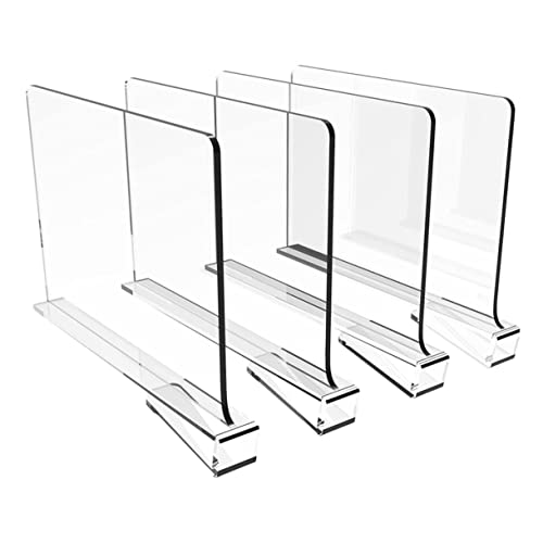 Levemolo 4pcs Clothes Board Storage Bin Drawers Clear Bookshelf Drawers for Clothes Wardrobe Dividers Clear Organizer Drawers Purse Shelves Closet Shelf Separator Shelf Divider