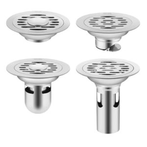 Stainless Steel Floor Drains Strainer Cover Drainer Bathtub Sewer Round Floor Drains Kitchen Bathroom Hardware Fitting 1Pcs(15cm-Single)