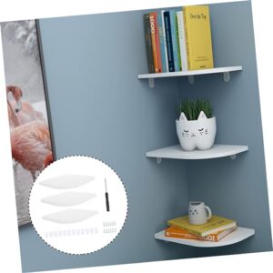 GETAJGHSD 3pcs Corner Shelf Decor Floating Corner Wall Shelves Pulgadas Shelving Wall Mount Home Corner Shelves 6x6 Hanging Wall Shelf Office Corner Organizer Wallshelv Rack White Wooden