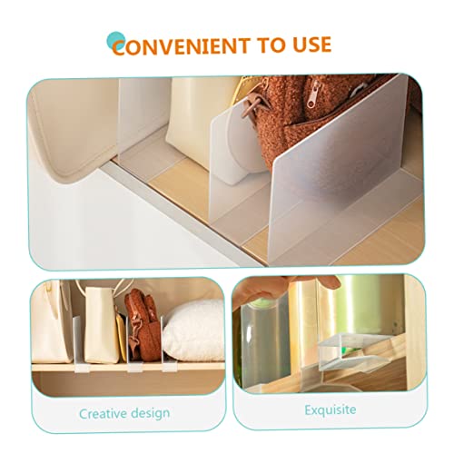 Levemolo 4pcs Partition Plate Closet Shelf Separators Adjustable Shelves Shelving Clothes Divider Book Shelf Dividers Compartment Storage Partition Closet Divider Clear Shelf Transparent Pp