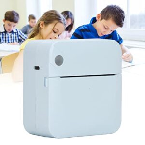 Pocket Sized Printer, Long Battery Life, Fast Printing Sticker Printer for Kids Birthday, Children, White, with Connection for Office Notes, Word Documents, and Photos