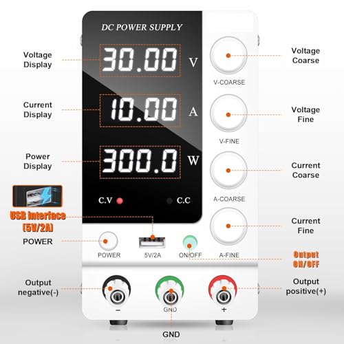 DC Regulated Power Supply, Variable Laboratory Switching, SPS-C3010 30V/10A 300W, with USB Interface