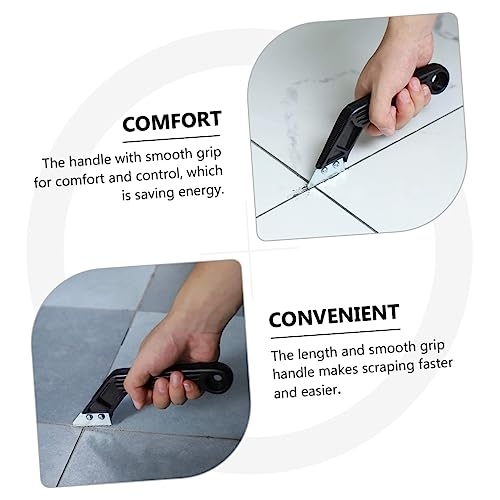 Amosfun 1 Set Bevel Corner Scraping Light Shades for Downlights Floor Clean Scraper Cutter Grout Rake Tool Window Cleaning Squeegee Paint Scraper Grout Cleaning Window Squeegee Black Alloy