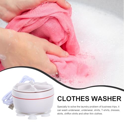 Yardenfun 5pcs Mini Washing Machine Mini Washer Foldable Socks Washing Machine Travel Washer Mini Portable Washer Foldable Washing Machine Ultrasonic Washer Tiny Washer Machine White Pp