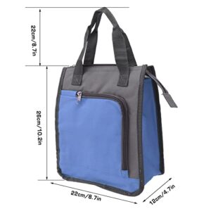 MESSTIME Insulated Refrigerated Bag Widened Handle Insulated Reusable Grocery Bag for Work Travel Hiking Food Delivery (Blue)