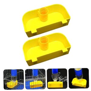 BESPORTBLE 2pcs Water Guide Bird Waterer Bunny Water Dispenser Bird Feeding Tool Water Holder for Parrot Pet Bird Water Dispenser Parrot Cage Parrot Supplies Bird Water Feeder Yellow Plastic