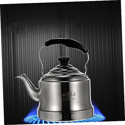 GREENADSCAPE 1pc Stainless Steel Kettle Teakettle Steel Tea Kettle Portable Espresso Coffee Machine Japanese Teapot Whistling Teapot Small Stove Practical Kettle Filter Silver