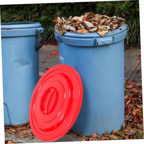 SOESFOUFU Trash Can Trash Can Cover Outdoor Trash Cans Portable Large Trash Cans Trash Can Lids Litter Boxes Bins Large Waste Bin Lid Plastic Garbage Can Lid Red