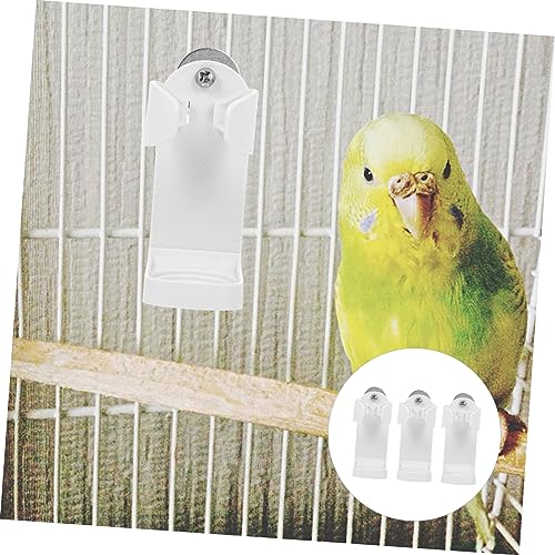 BESPORTBLE 3pcs Parrot Fruit Shelf Bird Cage Supplies Bird Cage Fruit Clips Bird Vegetable Holder Bird Vegetable Fruit Bird Food Fruits Basket Pet Parrot Vegetable Fixing Clips White Plastic