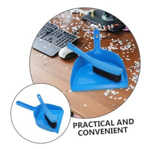 WOONEKY 1 Set Blue Small Sweeping Countertop Brush Plastic Desktop Cleaning Broom Mini Broom and Dustpan Multi-Function Mini Dustpan