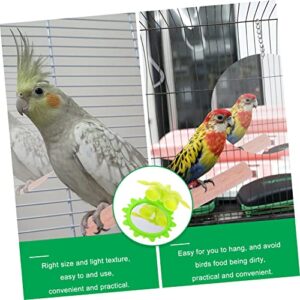 BESPORTBLE Parrot Food Box Food Toy Hanging Food Container Pet Birds Supplies Bird Mirror for Cage Hanging Parrots Feeder Pet Food Containers Birds Feeder Brain Toy Pet Toys Green Plastic