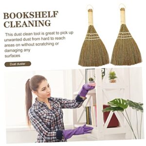 TOKIDNY 6 Pcs Kitchen Cleaning Broom Manual Broom Short Handle Broom Multi-Functional Broom Toy Dustpan Pans Housekeeping Cleaning Natural Broom Whisk Broom Small Cleaning Broom Miscanthus