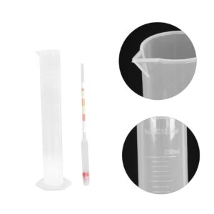 Unomor 1 Set American Attenuation Meter Manual Alcohol Hydrometer Triple Scale Specific Tester Hydrometer for Maple Syrup Making Beer Hydrometer Alcoholometer Meter for Wine Glass