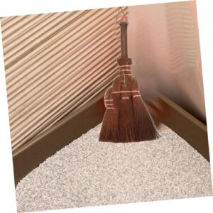 Healeved 1 Set Pet Cleaning Tool Desktop Waste Cleaning Tool Litter Scooper and Duster Desktop Dust Cleaner Outdoor Dustpan Mini Cleaning Broom Pet Cage Cleaning Tool Stainless Steel Brown