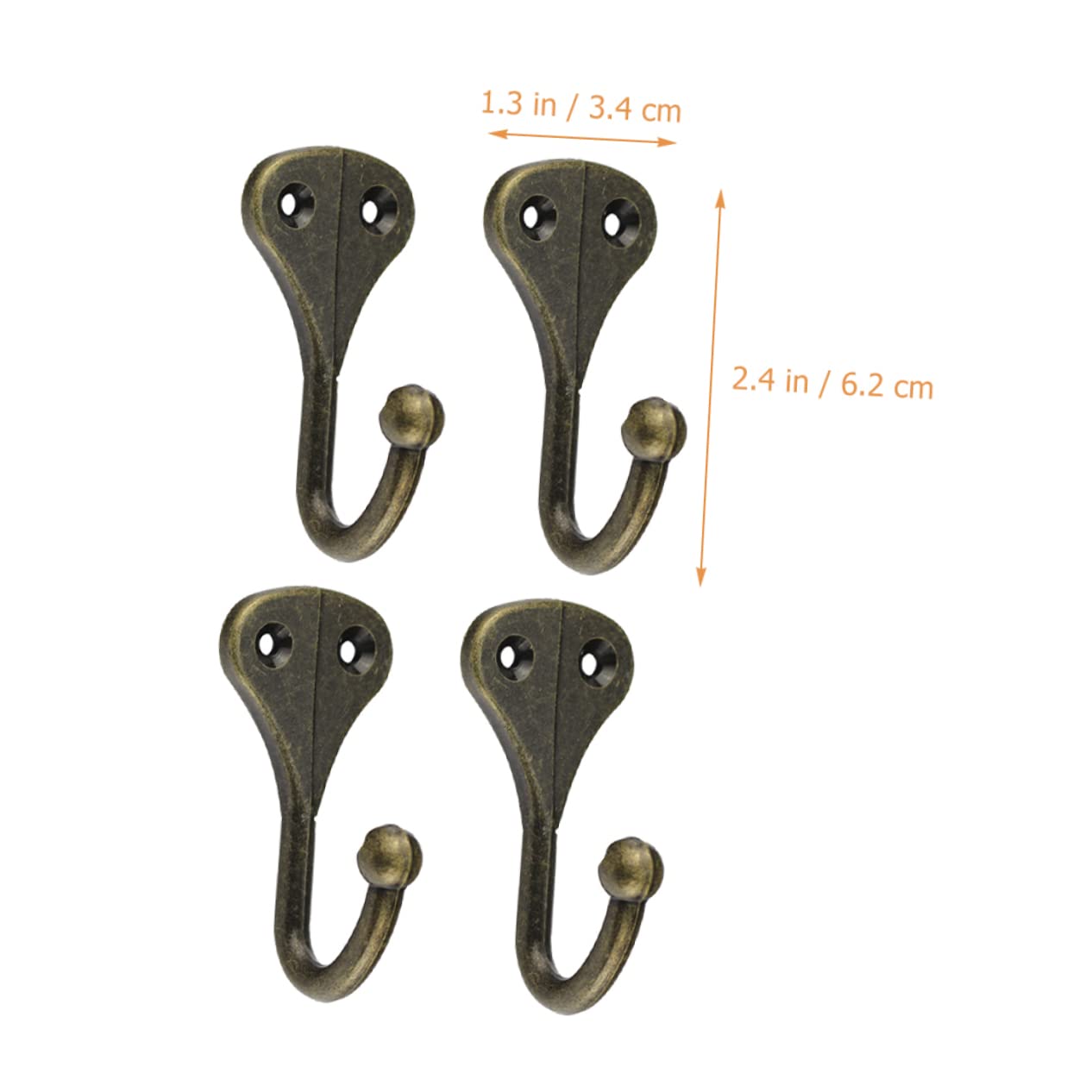 PRETYZOOM 1set Wall-Mounted Coat Hook Heavy Duty Hooks for Hanging Bedroom Wall Hook Multi Hanger Wall Hook Rack Towel Hook for Wall Heavy Duty Clothes Hanger Wall Mounted Hooks Zinc 4pcs