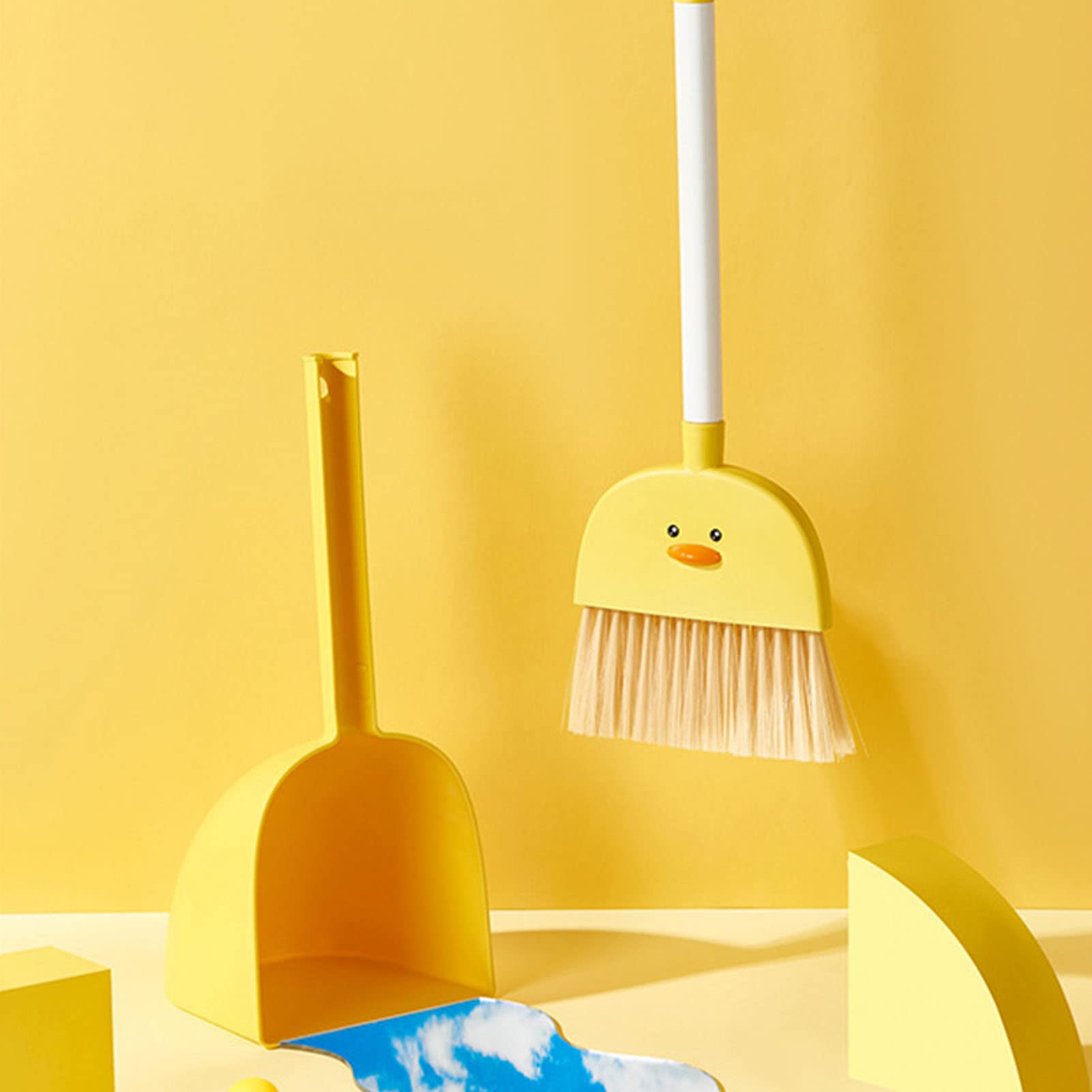 Kids Mini Broom Dustpan Set Children Cartoon Broom Cleaning Tool Home Baby Learn Sweeping Toys