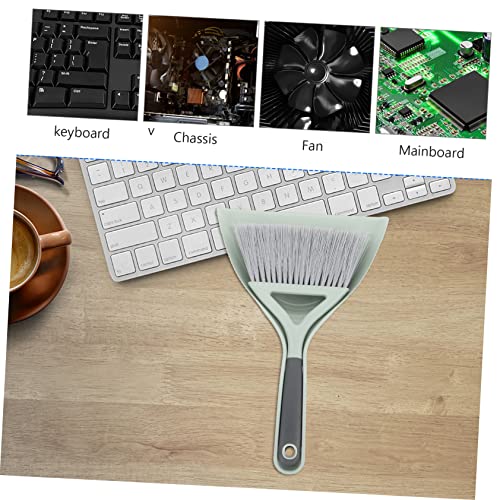 HAWILLOSCH 1 Set Broom Dustpan Desktop Cleaning Broom Mini Cleaning Broom Mini Broom Keyboard Cleaning Brush Household Cleaning Supplies Desktop Cleaning Supplies Mini Dustpan Green Plastic